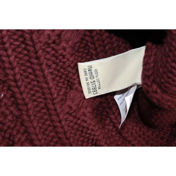 LL Bean Double L Cable Sweater Zip Cardigan Red Size XS - Picture 5 of 10